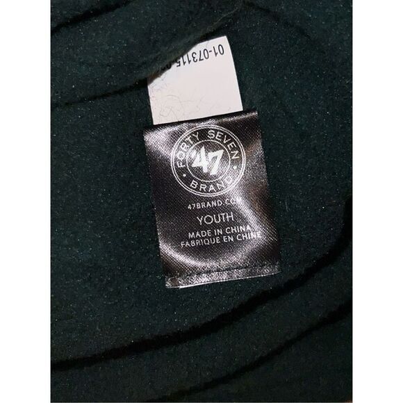 Youth Minnesota Wild Grid Fleece Beanie Skull CapnWhite 47 Brand Hat - Picture 3 of 5